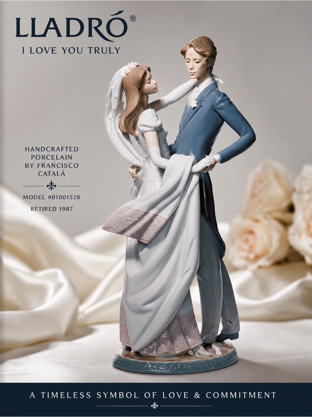 LLADRÓ “I Love You Truly” #1528 Wedding Couple Porcelain Figurine • Francisco